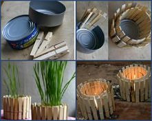 mini doniczki z klamerek