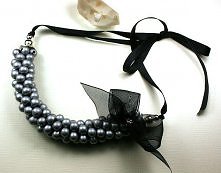 naszyjnik szaro srebrny rom...