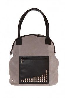 Zamszowa torba z ćwiekami