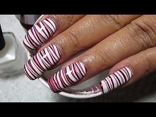 Candy Cane Water Marble Nail Art Tutorial