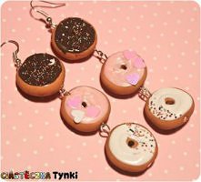 Kolczyki potrójne donuty