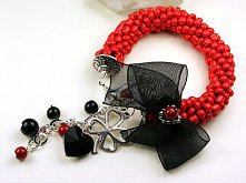 Koralikowy wąż czerwień 2