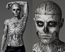Rick Genest, znany także jako Zombie Boy. Na jego ciele praktycznie nie ma już wolnego miejsca.