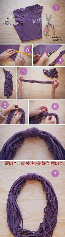 naszyjnik ze starej bluzki - chyba wypróbuję ten patent - a relację w przyszłym tygodniu zamieszcze na  moim blogu