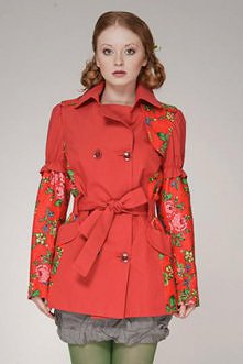 Płaszcz damski , trencz czerwony