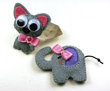 Filcowe zwierzaki broszki