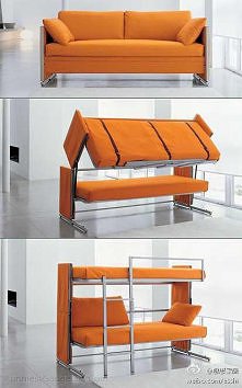 kanapa transformująca się w łóżko piętrowe