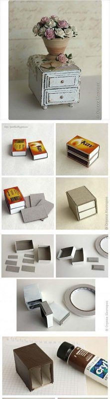 Miniaturowa komódka z pudeł...