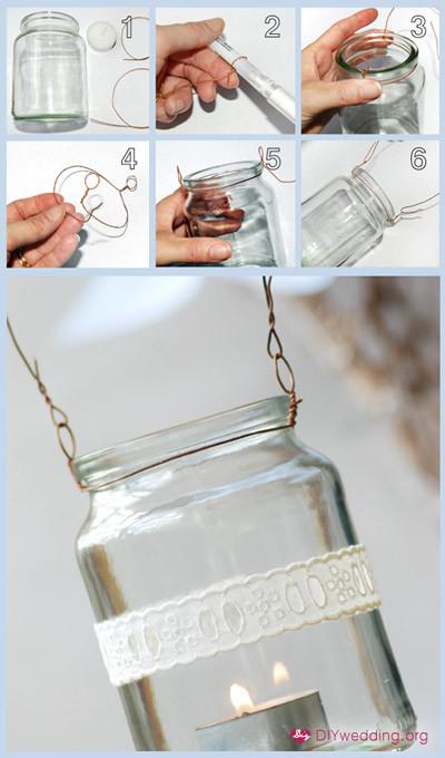 hanging mason jar tutorial