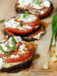 “Grilled Eggplant with Tomato and Feta”.
