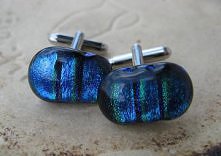 spinki szafirowo - szmaragdowe