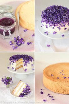 fiołkowy torcik jadalny