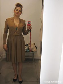 brązowa sukienka H&m więcej na blogu