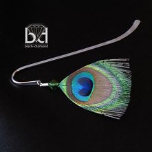 zakładka do książki z pawim piórem