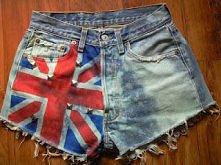 spodenki z motywem flagi UK.