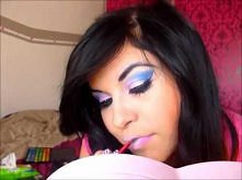 NIEBIESKO RÓŻOWY MAKE UP + DOKLEJANIE RZĘS TUTORIAL