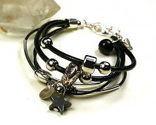 Rzemyki naturalne czerń i s...