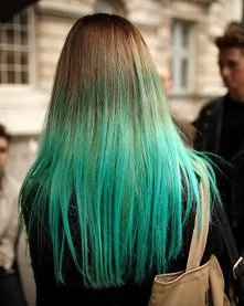 zielone ombre hair ;)