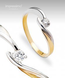 Dynamika, prostota. Piękne połączenie dwóch kolorów złota. Idealny na prezent lub zaręczyny. Kolekcja Impressimo.