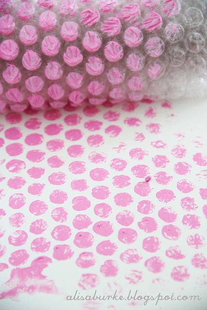 pattern making with bubble wrap