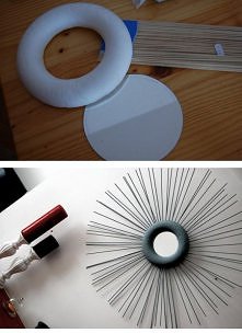 lustro z kółka ze styropian...