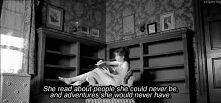 she reads about