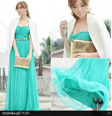 Miętowa długa sukenka. <3