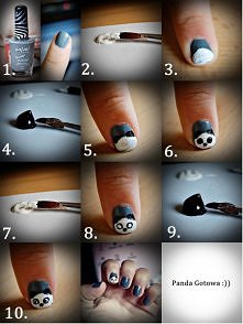 Pandy namalowane są farbkami akrylowymi :P
Myślę że się wam podoba, zrobicie coś takiego na swoich paznokciach ? ;)