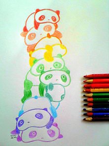 kolorowe pandy :D