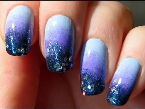 Starry Sky Gradient Nails Tutorial
