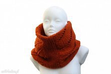 Rudy ażurowy otulacz, ocieplacz, komin, tuba