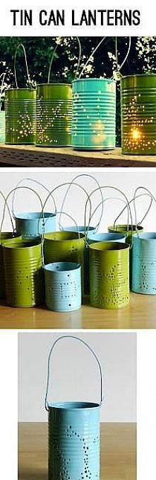 mini latarnie z puszek po owocach