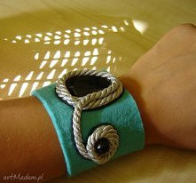 Cudna bransoleta wyszywana turkusowa