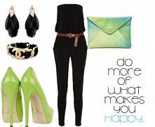 Czarny kombinezon i do tego mocne dodaki w kolorze LIMONKI:))

Zestaw Mojego Autorstwa:)