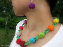 Naszyjnik szydełkowy multikolor