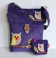 Fioletowa listonoszka z portfelikiem (sówki)