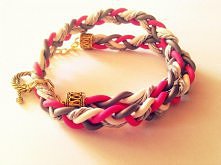 warkocz malinowo, szaro zło...