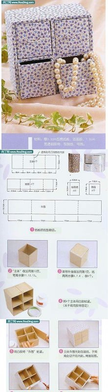 Pudełko z czterema szufladkami