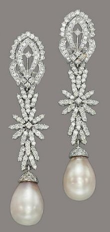 Natural pearl and diamond e...