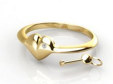 Złoty pierścionek z kluczykiem