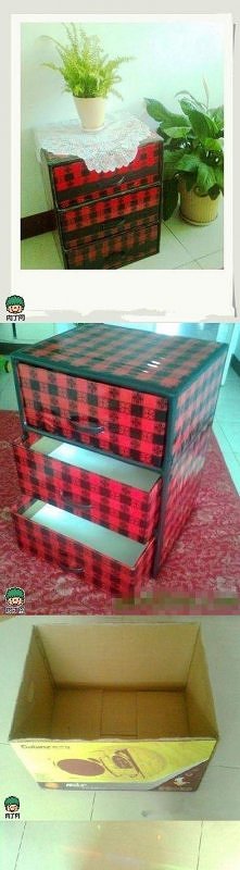 Komoda z szufladami z tektury