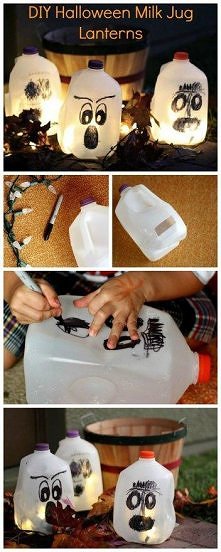 z pustych butelek po mleku/soku