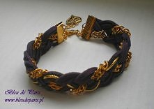 Bransoletka mojego wykonania, splot sznureczków i łańcuszka. Zapraszam na: bleudeparis.pl po kliknięciu :)