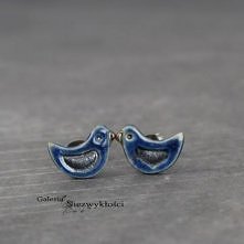 Mini ptaszki do ucha-granat ,grafit