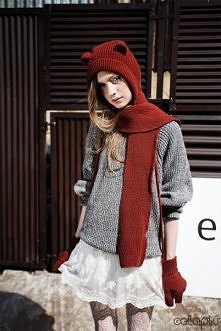 Czapka Miś z szalem