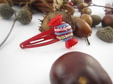 cukierkowa czerwona spineczka