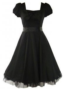 Vintage Tea Prom Dress Plain Black