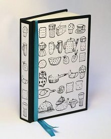 Notes na przepisy - oryginalny prezent. Notes kieszonkowy ozdobiony turkusową wstążką. Rysunek autorski. Notes jest szyty w twardej oprawie zawiera 110 kremowych kartek , format...