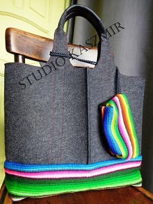 torba filc Plus łowicki pasiak