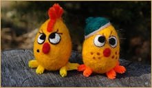 Kurczaki filcowe na Wielkanoc